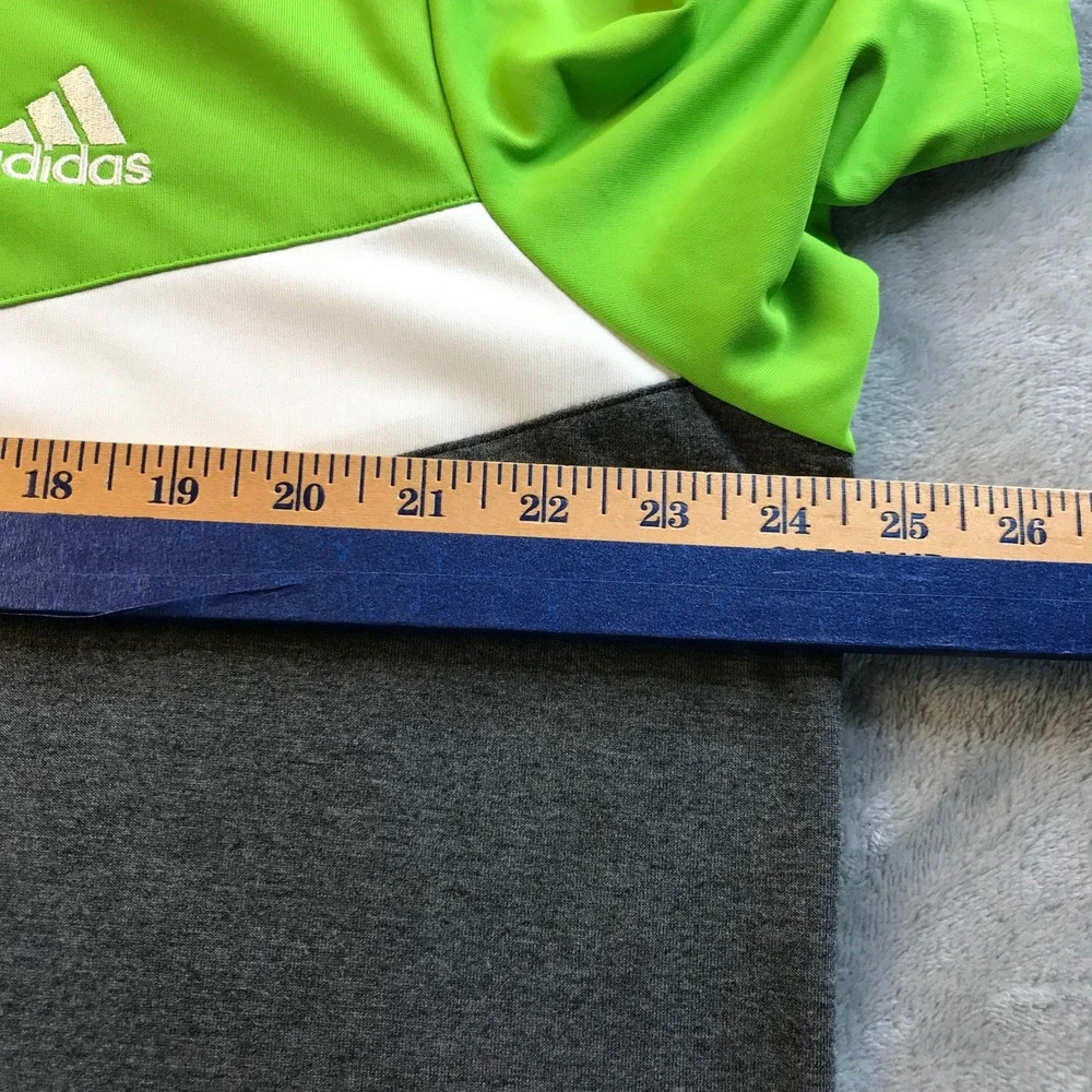 Adidas Golf Mens XL Climalite Polo Shirt Lime Green Grey‎ Colorblock Activewear
